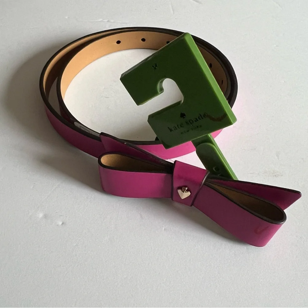 KATE SPADE BOW FRONT BELT PINK MEDIUM NWT